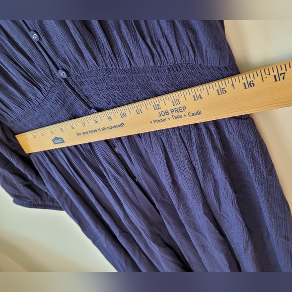 Torrid Blue High Low Dress With Attached Slip Size 2 Elastic Waist - Picture 10 of 11